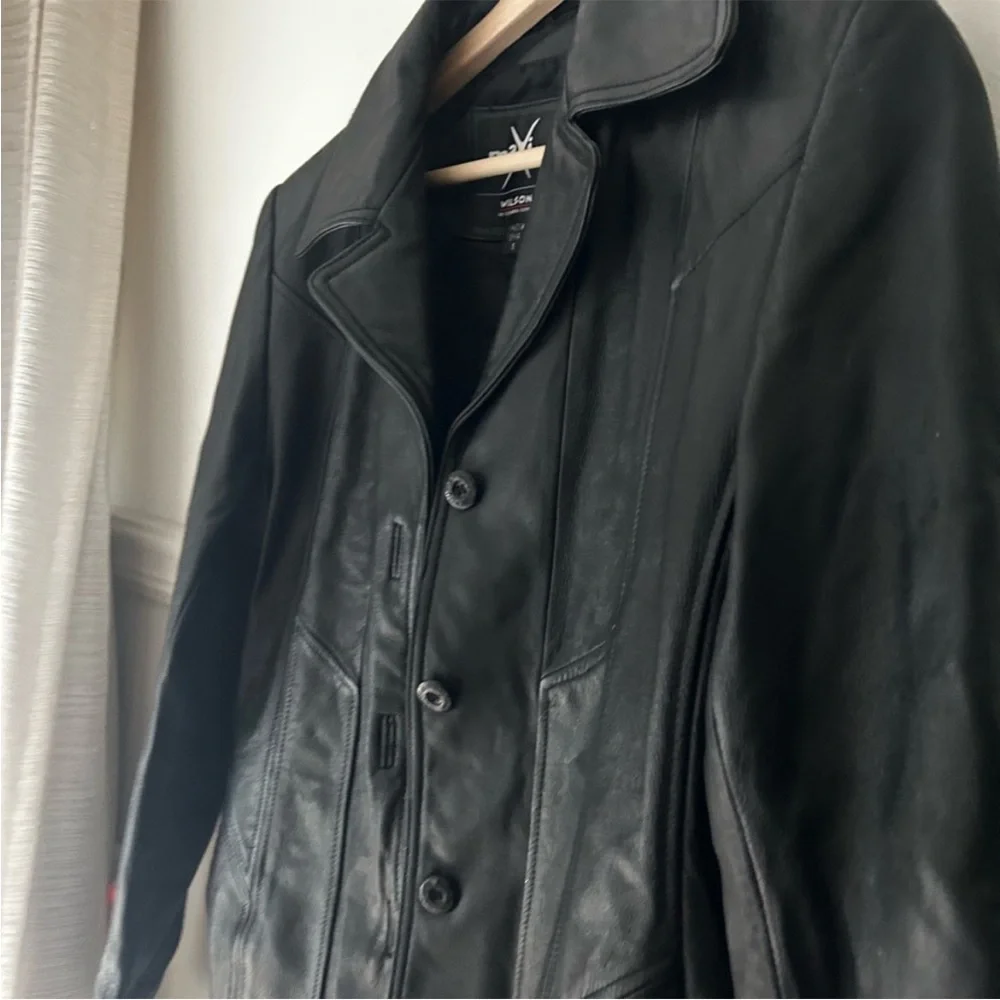 Wilson’s Leather Maxima Black Button-Up Leather Jacket Women’s Small Classic Fit - Picture 8 of 9